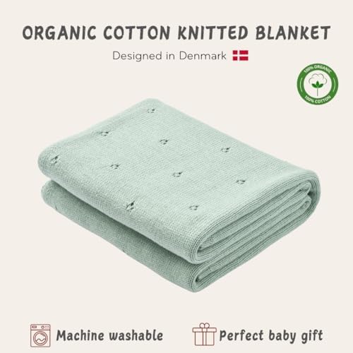 Receiving Blankets, 100% Organic Cotton Knit, Newborn Baby Swaddle | - Image 3