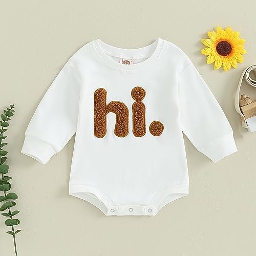 VISGOGO Newborn Infant Baby Boy Oversized Romper Sweater Bodysuits Coming Home - Image 2