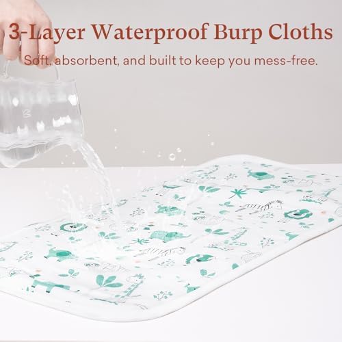 Baby Burp Cloths, Waterproof, 8 Pack, 13 x 26 Inch, Extra Large - Image 2