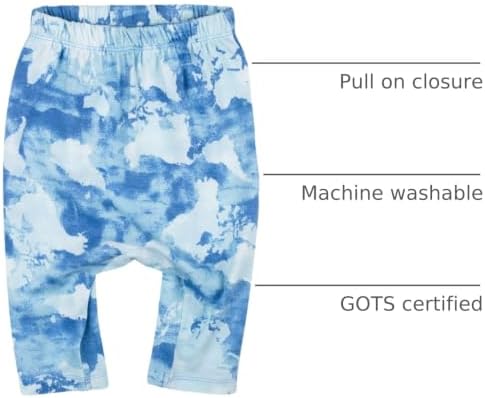 HonestBaby Unisex-Baby Multipack Harem Pants Roomy Fit Pull on Bottoms 100% - Image 4