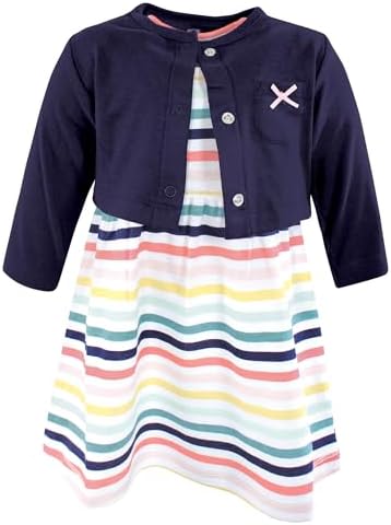 Hudson Baby Infant and Toddler Girls Cotton Dress and Cardigan Set by HudsonBaby