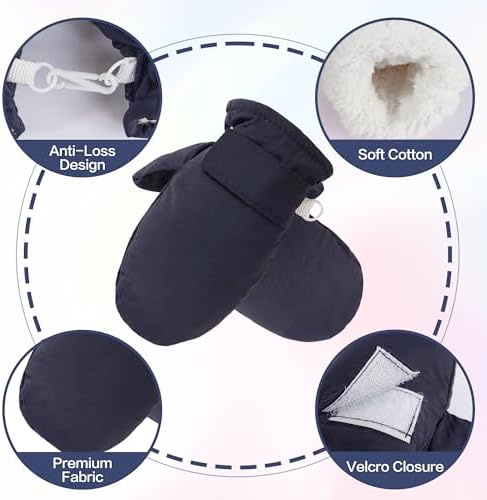 Toddler Mittens Lined Fleece Snow Gloves - Image 2