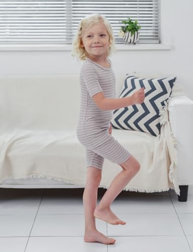 AVAUMA Stripe Pattern Baby Boys Girls Pajama Set Kids Toddler Snug fit Ribbed - Image 3
