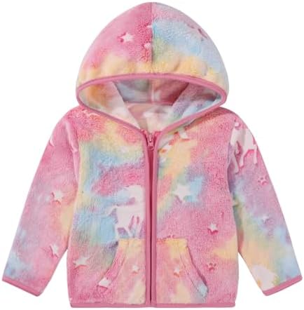 Toddler Baby Girl Fleece Jackets Fall Clothes Hooded Zip Fuzzy Coats by Adarl