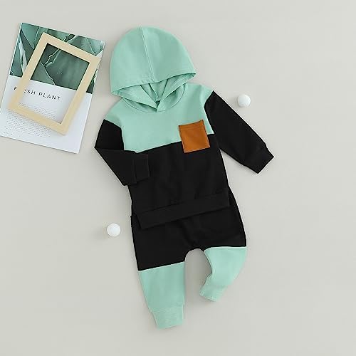 Infant Baby Boy Fall Winter Clothes Outfit Hooded Long Sweatshirt Pant Set - Image 2