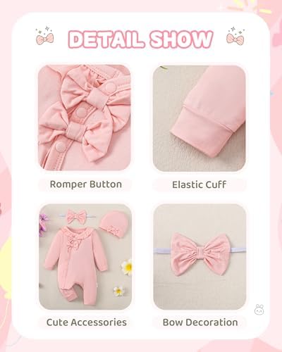 Mikrdoo Newborn Baby Girl Clothes Long Sleeve Romper - Image 5