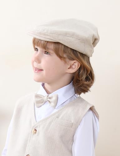 A&J DESIGN Baby Boys Newsboy Cap Toddler Kids Tweed Vintage Flat Hat - Image 5
