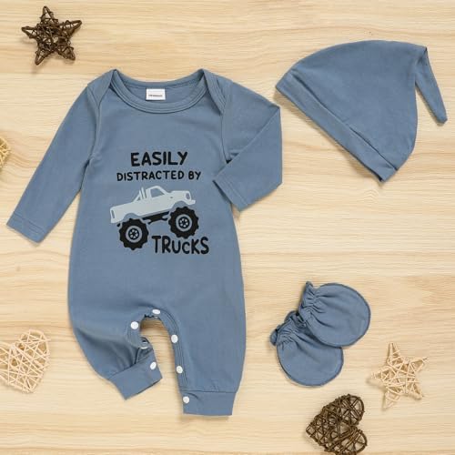 GRNSHTS Newborn Baby Boy Romper Coming Home Outfits Letter Print Bodysuit - Image 3