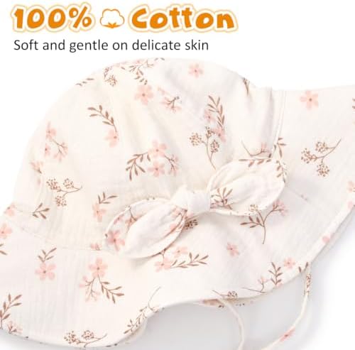 Baby Sun Hat Infant Toddler Girl Kids Sun Protection Beach Bucket Hats - Image 5