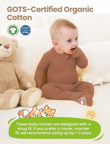PATPAT Organic Cotton Baby Footie Pajamas - Image 2