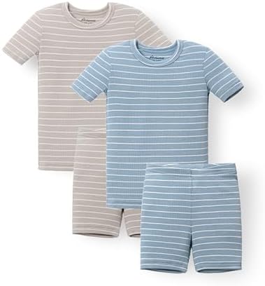 AVAUMA Stripe Pattern Baby Boys Girls Pajama Set Kids Toddler Snug fit Ribbed by AVAUMA