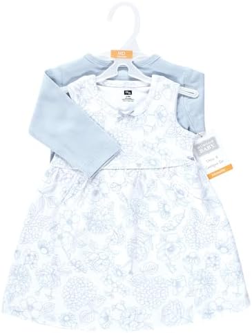 Hudson Baby Infant and Toddler Girls Cotton Dress and Cardigan Set - Image 2