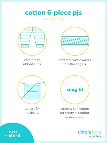Simple Joys by Carter's Girls 6-piece Snug Fit Cotton Pajama Set - Image 7
