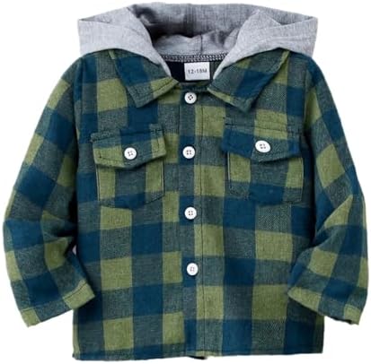 Toddler Baby Boy Long Sleeve Shirt Flannel Buffalo Plaid Shirts Button Down by KimiBear