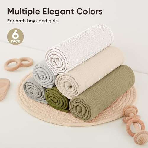 Bearmoss 6 Pack Muslin Burp Cloths - Image 6