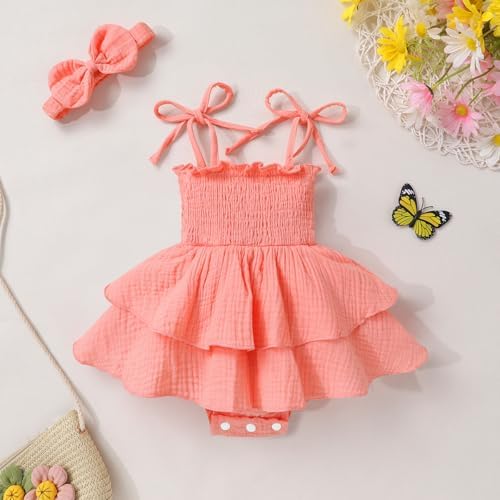 YOUNGER TREE Baby Girl Clothes Infant Summer Romper Dress Sleeveless Bodysuit - Image 2