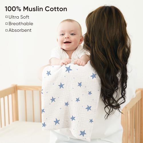 Bearmoss 6 Pack Muslin Burp Cloths - Image 2