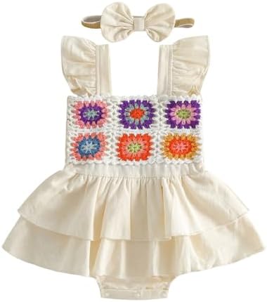 Newborn Baby Girls Summer Clothes Ruffle Sleeveless Pleated Smocked Bubble by Ursobutegl