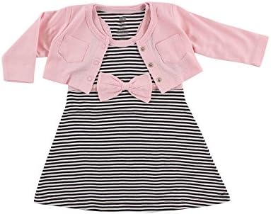 Hudson Baby Infant and Toddler Girls Cotton Dress and Cardigan Set by HudsonBaby