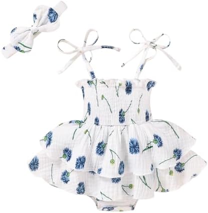 YOUNGER TREE Baby Girl Clothes Infant Summer Romper Dress Sleeveless Bodysuit by YOUNGERTREE