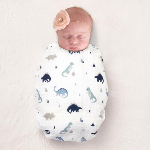 david's kids 4 Pack Baby Muslin Swaddle Blankets, 100% Cotton and Ultra Soft - Image 4