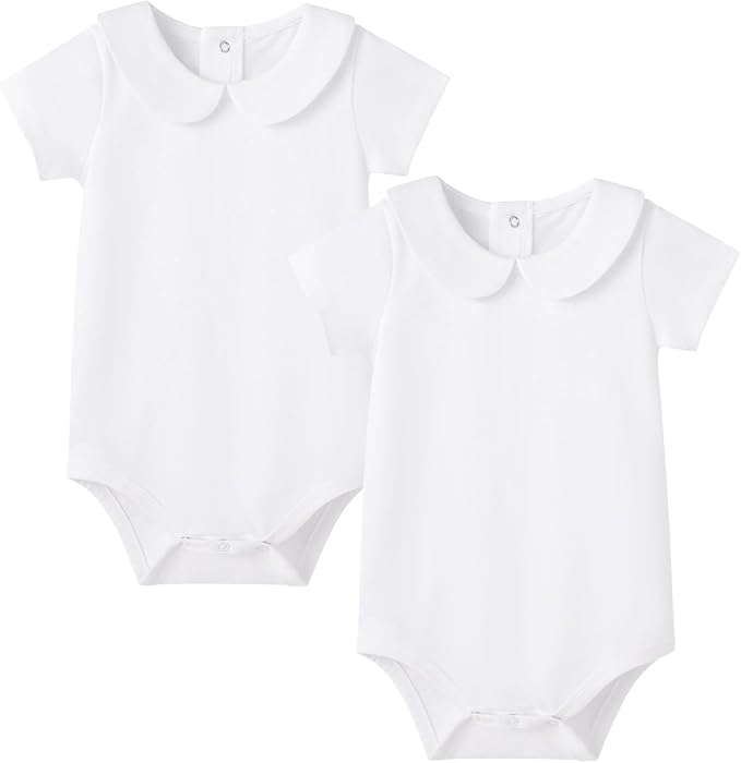 pureborn Baby Romper Bodysuits 2-Pack Unisex Soft Cotton One-Piece Outfit by pureborn
