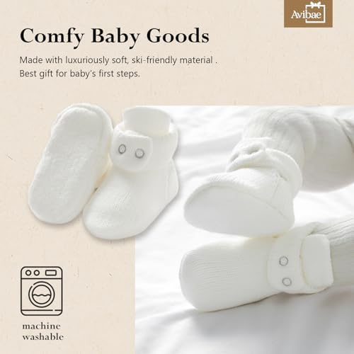 Avibae Baby Booties, Warm Infant Girl Boy Socks Bootie, Newborn Knit Shoes - Image 3