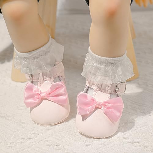 Meckior Infant Baby Girls Soft Sole Bowknot Princess Wedding Dress Mary Jane - Image 2