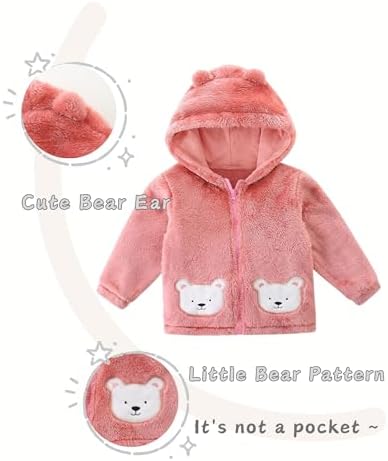 Unisex Baby Fleece Jacket Winter Sherpa Lined Hoodie - Image 3