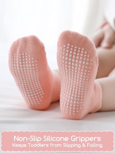Aroveea Toddler Socks Non Slip Grip Ankle Baby 12 Pack - Image 2