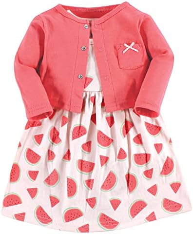 Hudson Baby Infant and Toddler Girls Cotton Dress and Cardigan Set by HudsonBaby