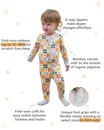 babee Reshinee Bamboo Viscose Baby Footie Pajama, Zipper Sleeper Boys Girls - Image 3