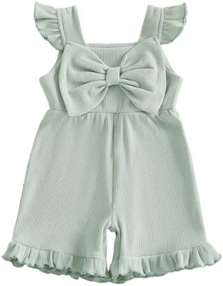 Little Girl Romper Toddler Overalls Summer Bow Jumpsuit Boho Outfit 6M-5T by Nibbcoa