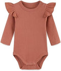 Baby Girl Knit Ruffle Outfit Clothes Ribbed 100% Organic Cotton Solid Color by Unknown