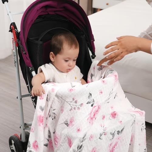 david's kids 4 Pack Baby Muslin Swaddle Blankets, 100% Cotton and Ultra Soft - Image 6