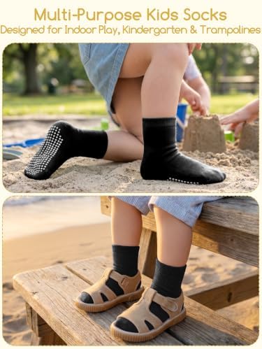 Aroveea Toddler Socks Non Slip Grip Ankle Baby 12 Pack - Image 5
