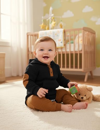 Fommy Baby Boy Clothes Colorblocked Long Sleeve Hoodie + Long Pants 2PCS Fall - Image 2