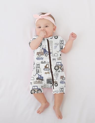 Jimonda Baby Rompers Cotton Boys Girls Short Sleeve Sleepers Pajamas Pjs | Two - Image 2