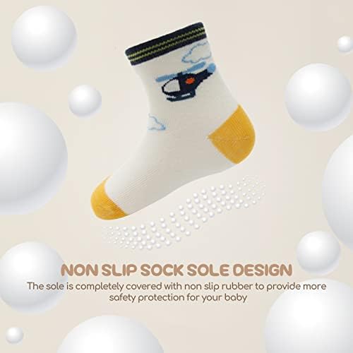 Aroveea Toddler Socks Non Slip Grip Ankle Baby 12 Pack - Image 4