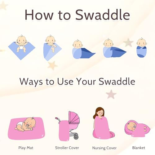 Newborn Swaddle Blanket with Hat Set, Baby Receiving Blankets 30"x30" - Image 7