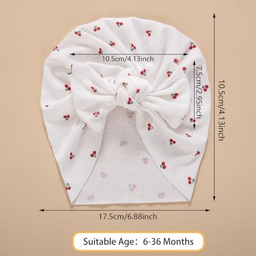 Baby Girls Hair Bow Knot Turban Hat Newborn Hospital Hats Infant Toddler Head - Image 2
