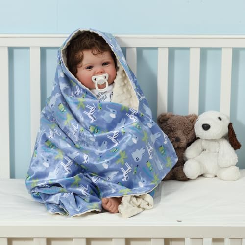 CREVENT 2Pcs 30''X40'' Cute Cozy Fluffy Warm Baby Blankets - Image 5
