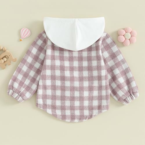 Douhoow Toddler Baby Plaid Jacket Baby Boy GIrl Flannel Hoodies Zip Up Hooded - Image 4