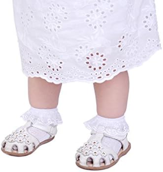EPEIUS Baby Girl Ruffle Socks, Eyelet Frilly Lace Socks - Image 2
