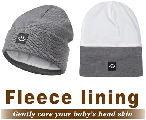MaxNova 2 Pack Baby Beanie Fleece Lined Knit Toddler Hat - Image 6