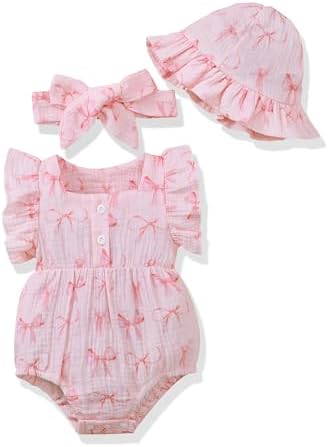 Renotemy Baby Girl Clothes Summer Newborn Girls Outfits Preemie-18Months by Renotemy