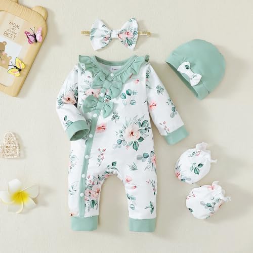 Mikrdoo Newborn Baby Girl Clothes Long Sleeve Romper - Image 3