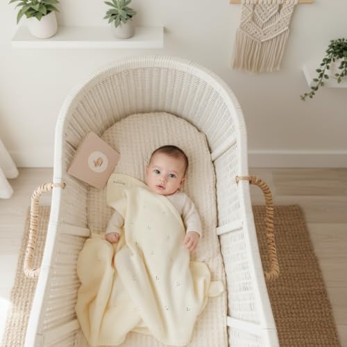 100% Luxury Organic Cotton Pointelle Knit Baby Blanket – Refined Lightweight - Image 4