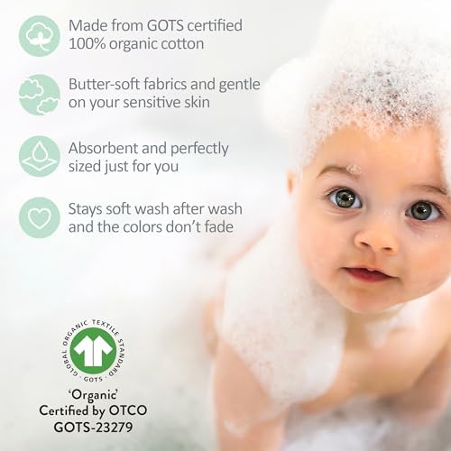 Butterblu River 10-Pack Baby Terry Washcloths 100% Organic Cotton Absorbent - Image 6