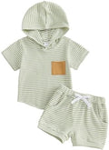 Toddler Baby Boy Hooded Dinosaur Summer Outfit Funny T-Shirt Shorts Set by LIOMENGZI